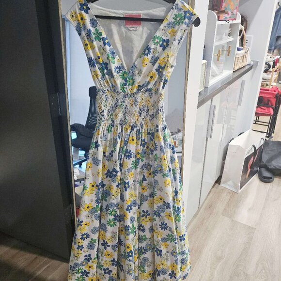 Kate Spade floral medley smocked waist dress - Picture 2 of 7
